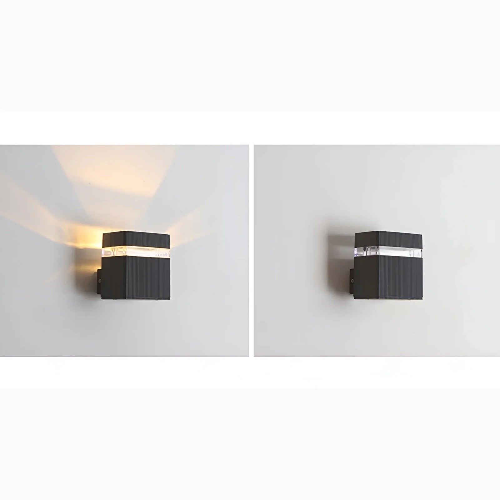 Lámpara de pared LED impermeable de aluminio para exteriores, moderna, de color negro, para villa