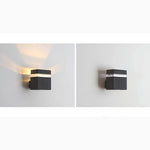 Lámpara de pared LED impermeable de aluminio para exteriores, moderna, de color negro, para villa