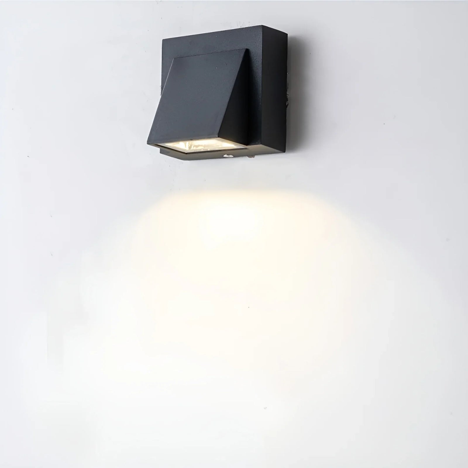 Apliques de pared LED impermeables de aluminio negro moderno para exteriores para jardín y porche