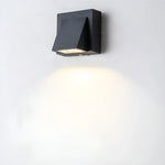 Apliques de pared LED impermeables de aluminio negro moderno para exteriores para jardín y porche