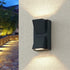 Apliques de pared LED impermeables de aluminio negro moderno para exteriores para jardín y porche