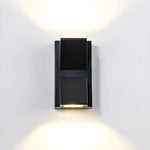 Apliques de pared LED impermeables de aluminio negro moderno para exteriores para jardín y porche