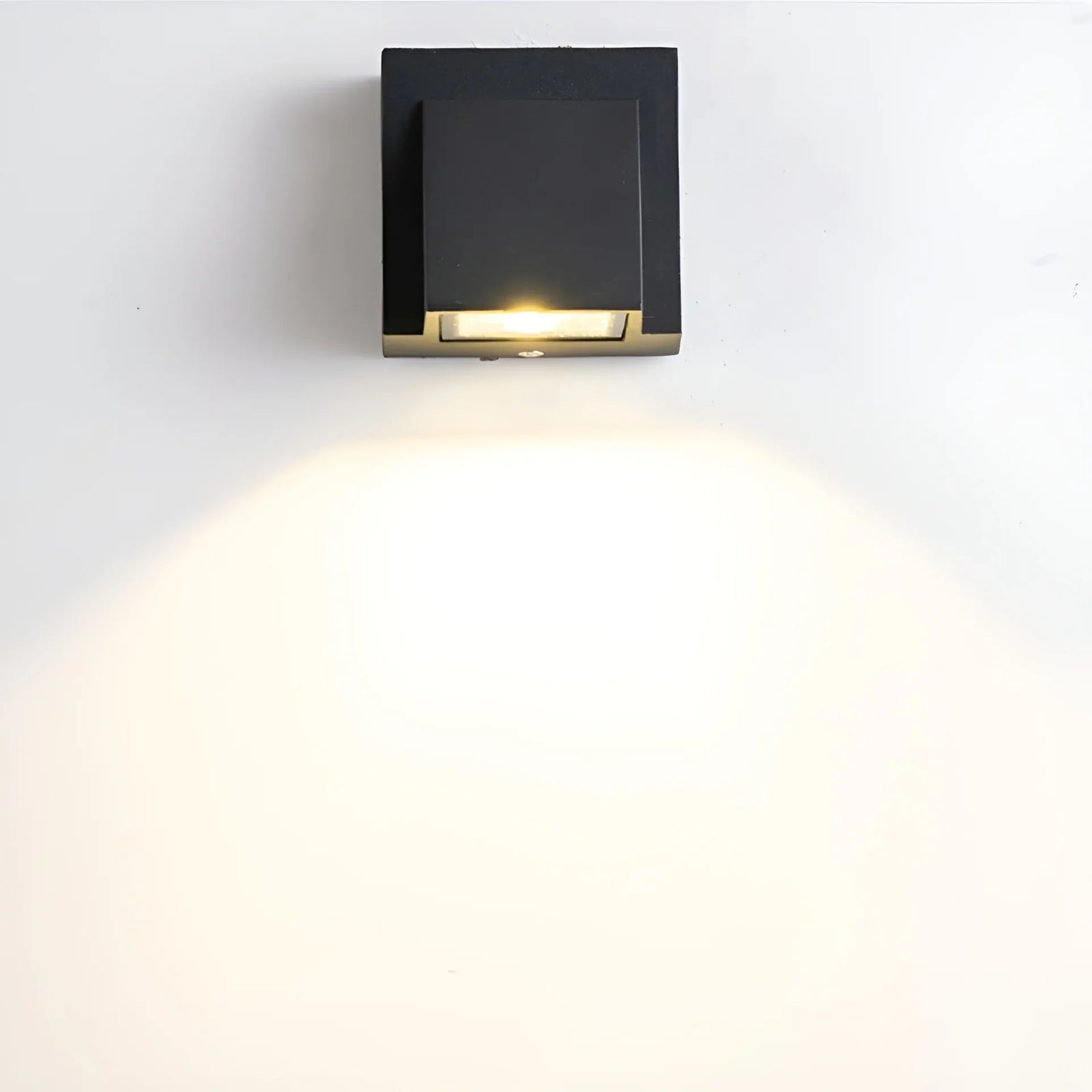 Apliques de pared LED impermeables de aluminio negro moderno para exteriores para jardín y porche