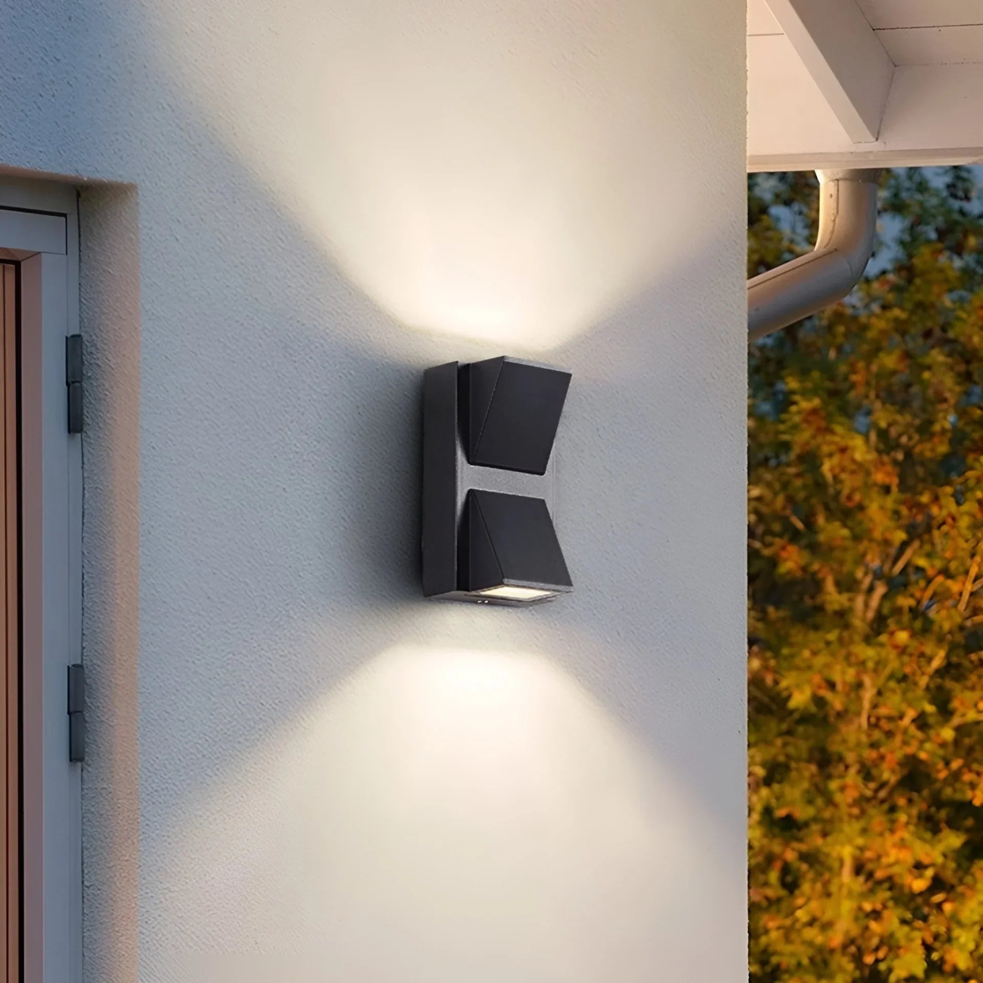 Apliques de pared LED impermeables de aluminio negro moderno para exteriores para jardín y porche