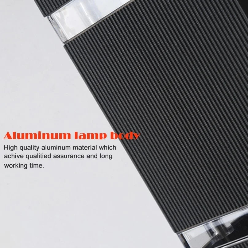 Lámpara de pared LED impermeable de aluminio para exteriores, moderna, de color negro, para villa