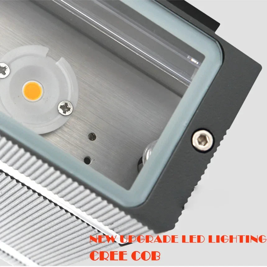 Lámpara de pared LED impermeable de aluminio para exteriores, moderna, de color negro, para villa