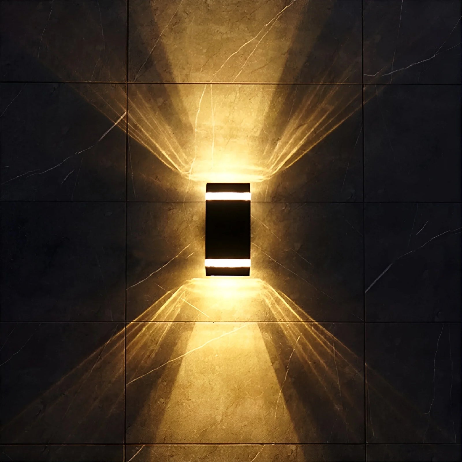 Lámpara de pared LED impermeable de aluminio para exteriores, moderna, de color negro, para villa
