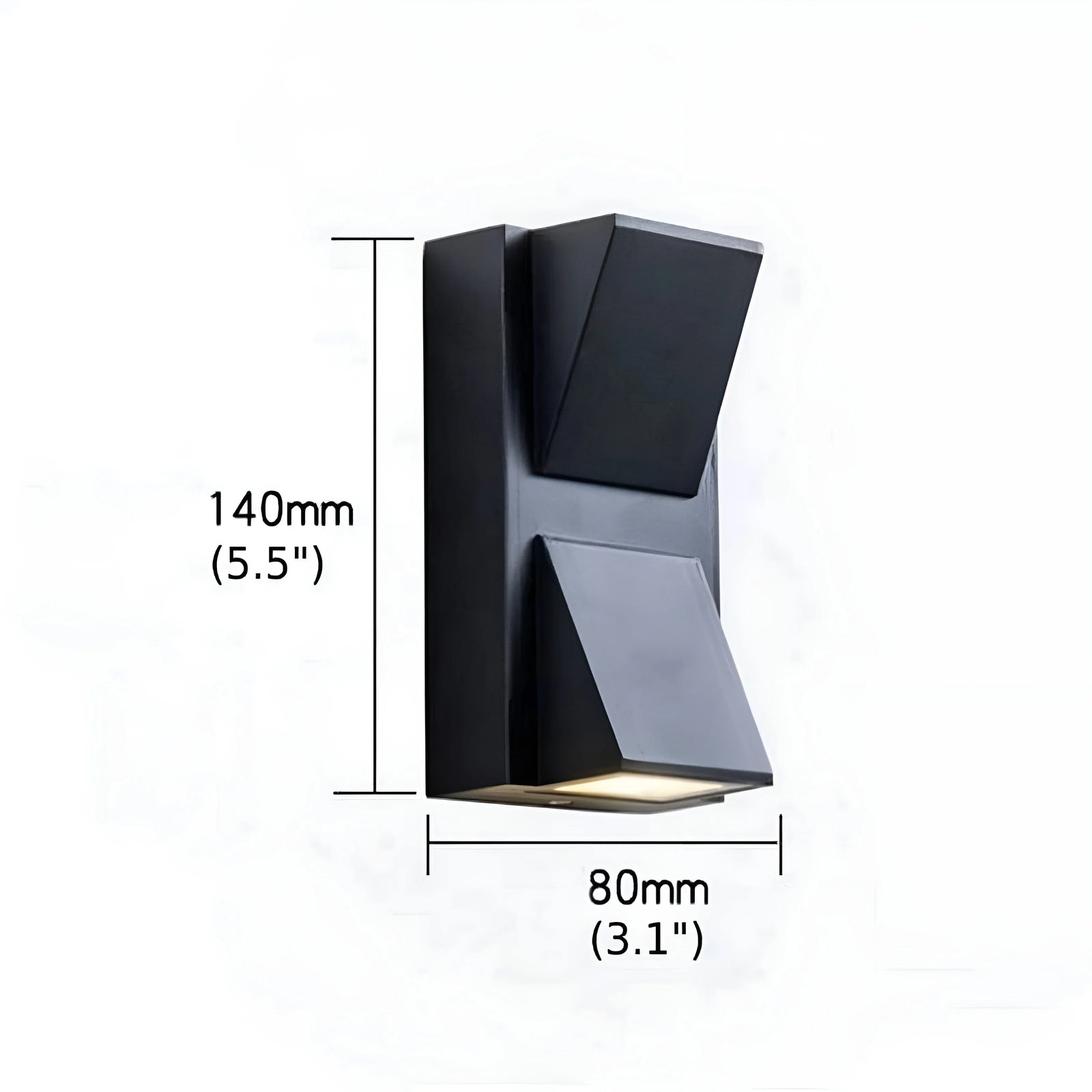 Apliques de pared LED impermeables de aluminio negro moderno para exteriores para jardín y porche