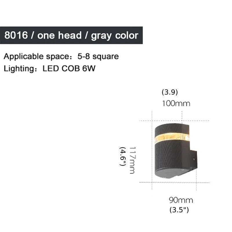 Lámpara de pared LED impermeable de aluminio para exteriores, moderna, de color negro, para villa