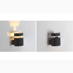 Lámpara de pared LED impermeable de aluminio para exteriores, moderna, de color negro, para villa