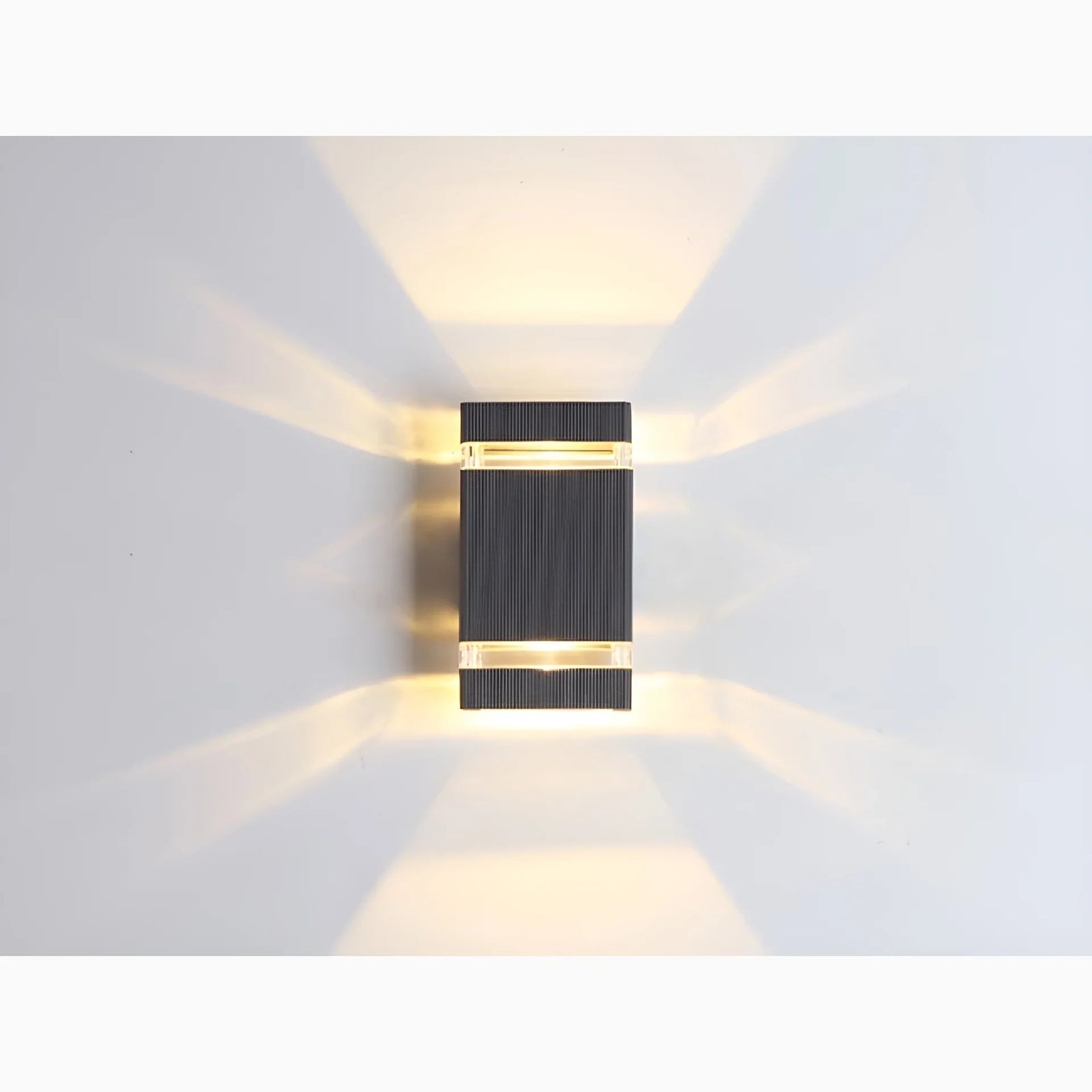 Lámpara de pared LED impermeable de aluminio para exteriores, moderna, de color negro, para villa