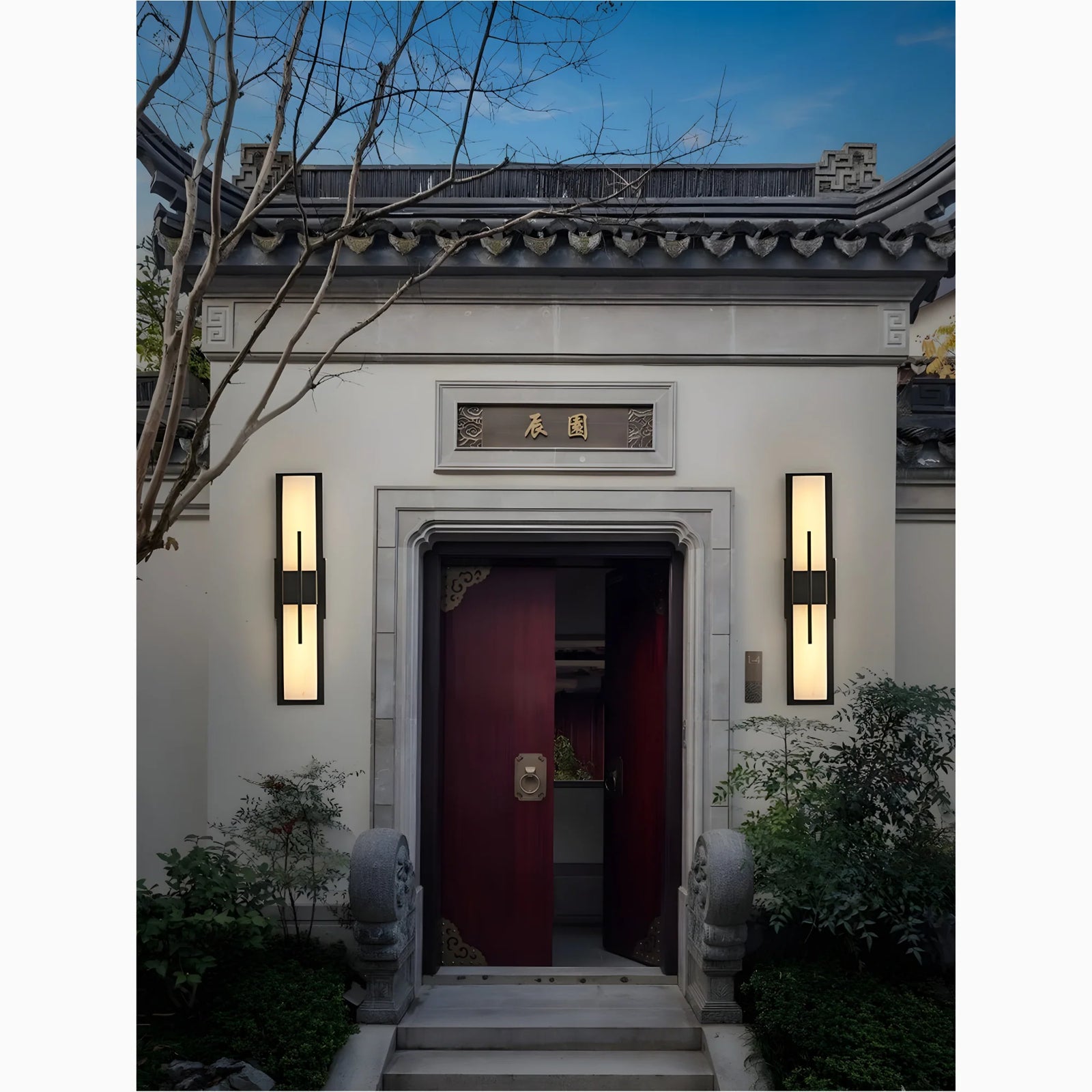 Lámpara de pared LED moderna de cobre negro/dorado para exteriores, resistente al agua, para jardín