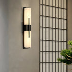 Lámpara de pared LED moderna de cobre negro/dorado para exteriores, resistente al agua, para jardín