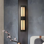 Lámpara de pared LED moderna de cobre negro/dorado para exteriores, resistente al agua, para jardín