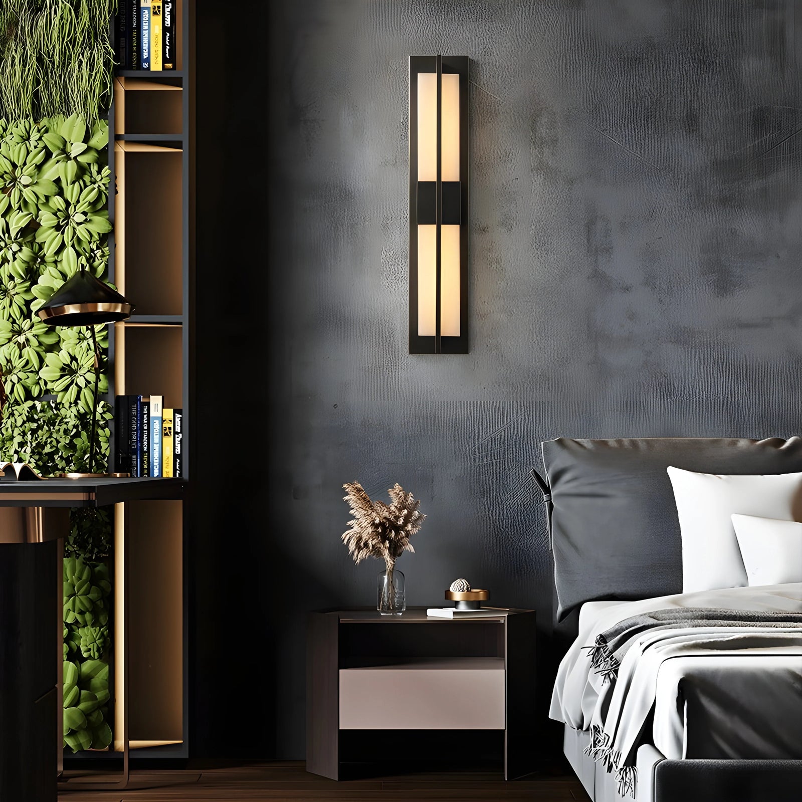 Lámpara de pared LED moderna de cobre negro/dorado para exteriores, resistente al agua, para jardín