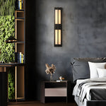 Lámpara de pared LED moderna de cobre negro/dorado para exteriores, resistente al agua, para jardín