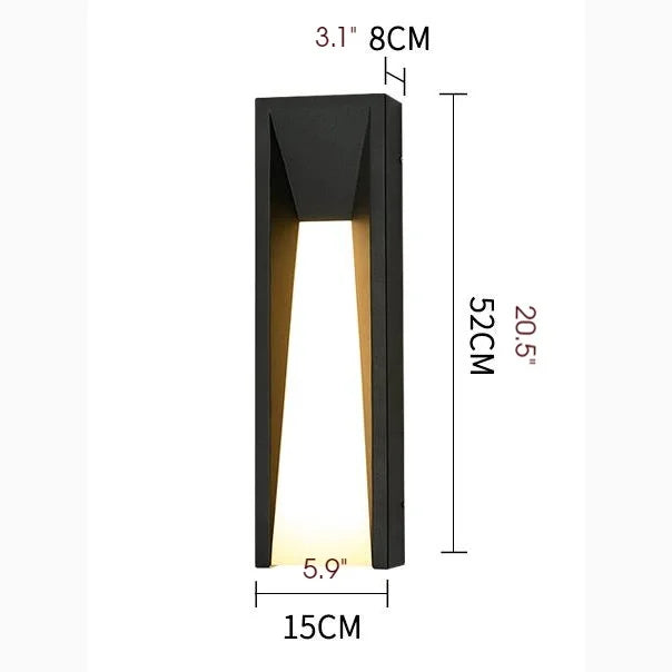 Lámpara de pared LED impermeable para exteriores moderna para patio y balcón