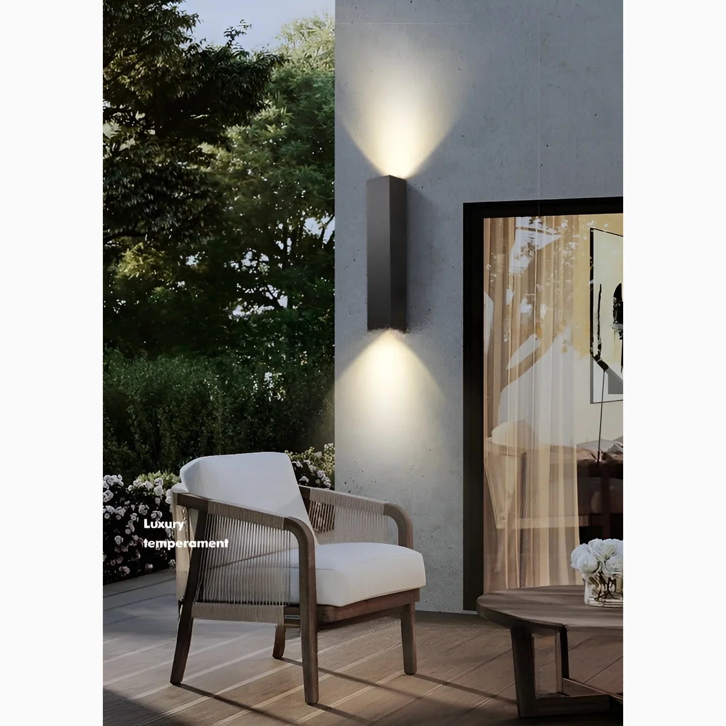 Lámpara de pared LED de aluminio impermeable para exteriores, moderna, en blanco y negro, para jardín