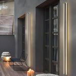 Lámpara de pared LED moderna de aluminio resistente al agua y negra para exteriores para porche