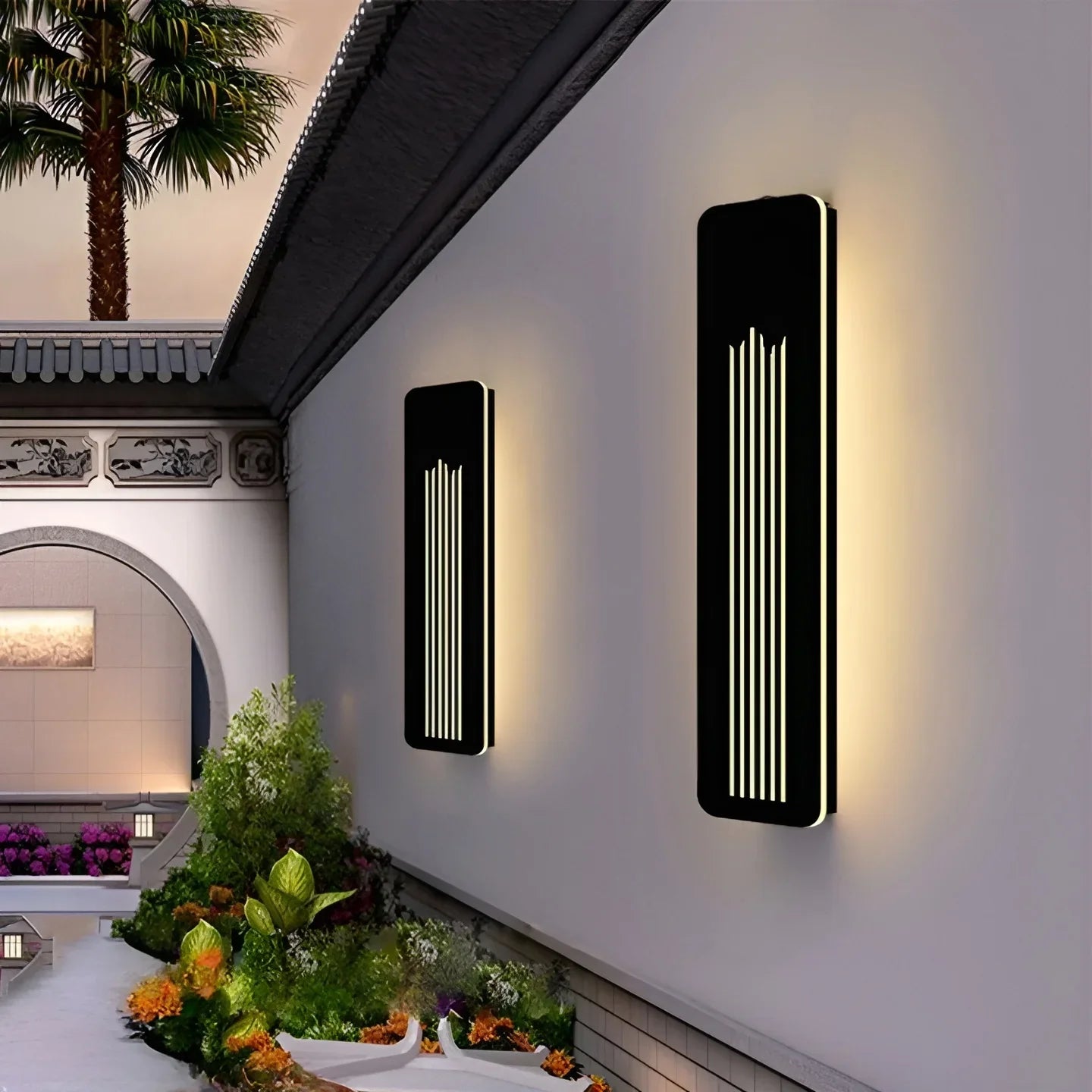 Lámparas de pared LED de aluminio modernas, impermeables, para exteriores, color negro, para porche de jardín