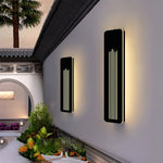 Lámparas de pared LED de aluminio modernas, impermeables, para exteriores, color negro, para porche de jardín