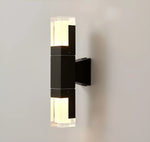 Lámpara de pared LED impermeable para exteriores, moderna, de color negro, para villas y porches