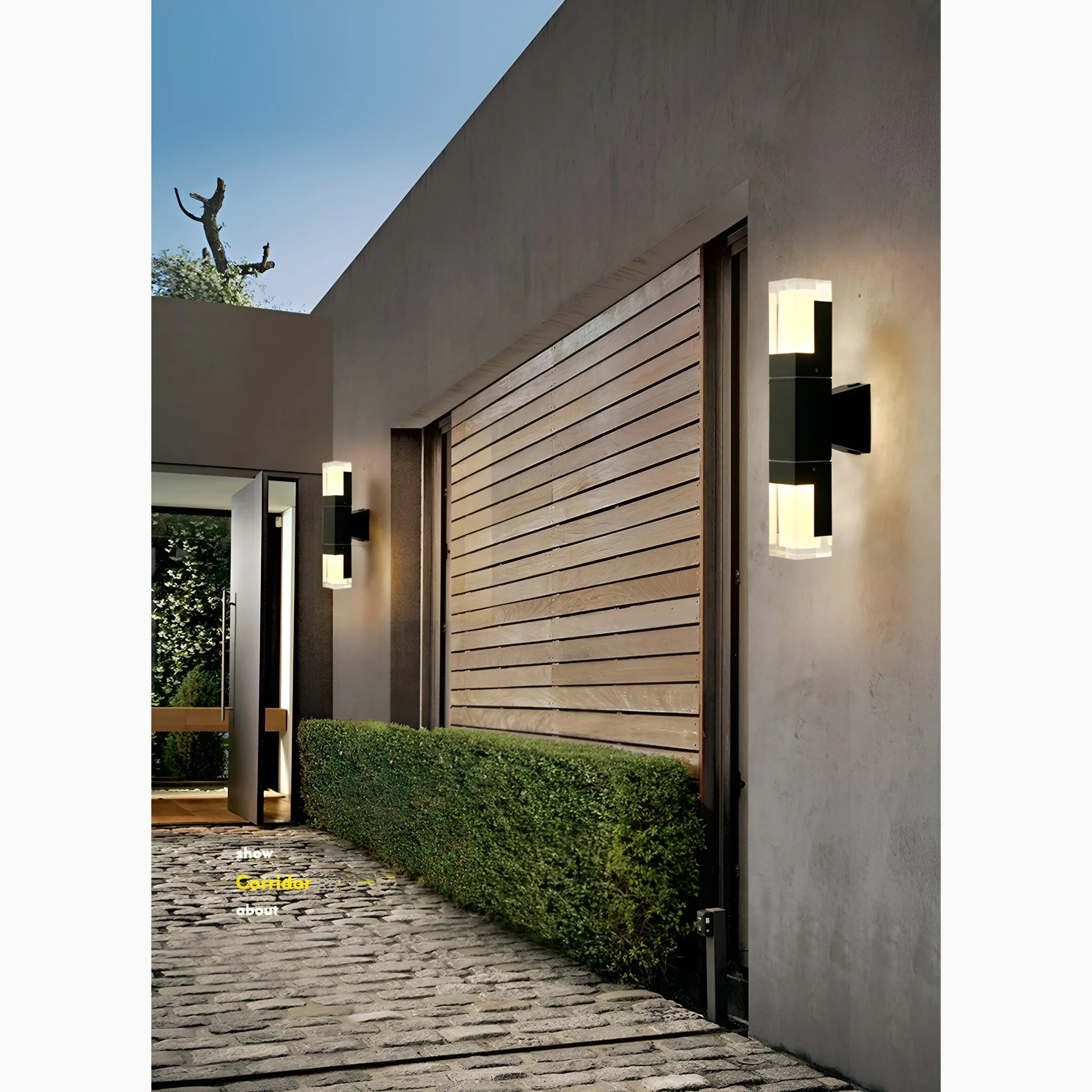 Lámpara de pared LED impermeable para exteriores, moderna, de color negro, para villas y porches
