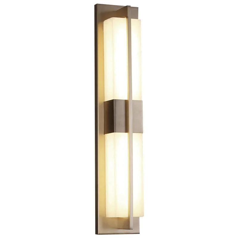 Aplique de pared LED moderno para exteriores, resistente al agua, de color negro y cobre, para porche de jardín