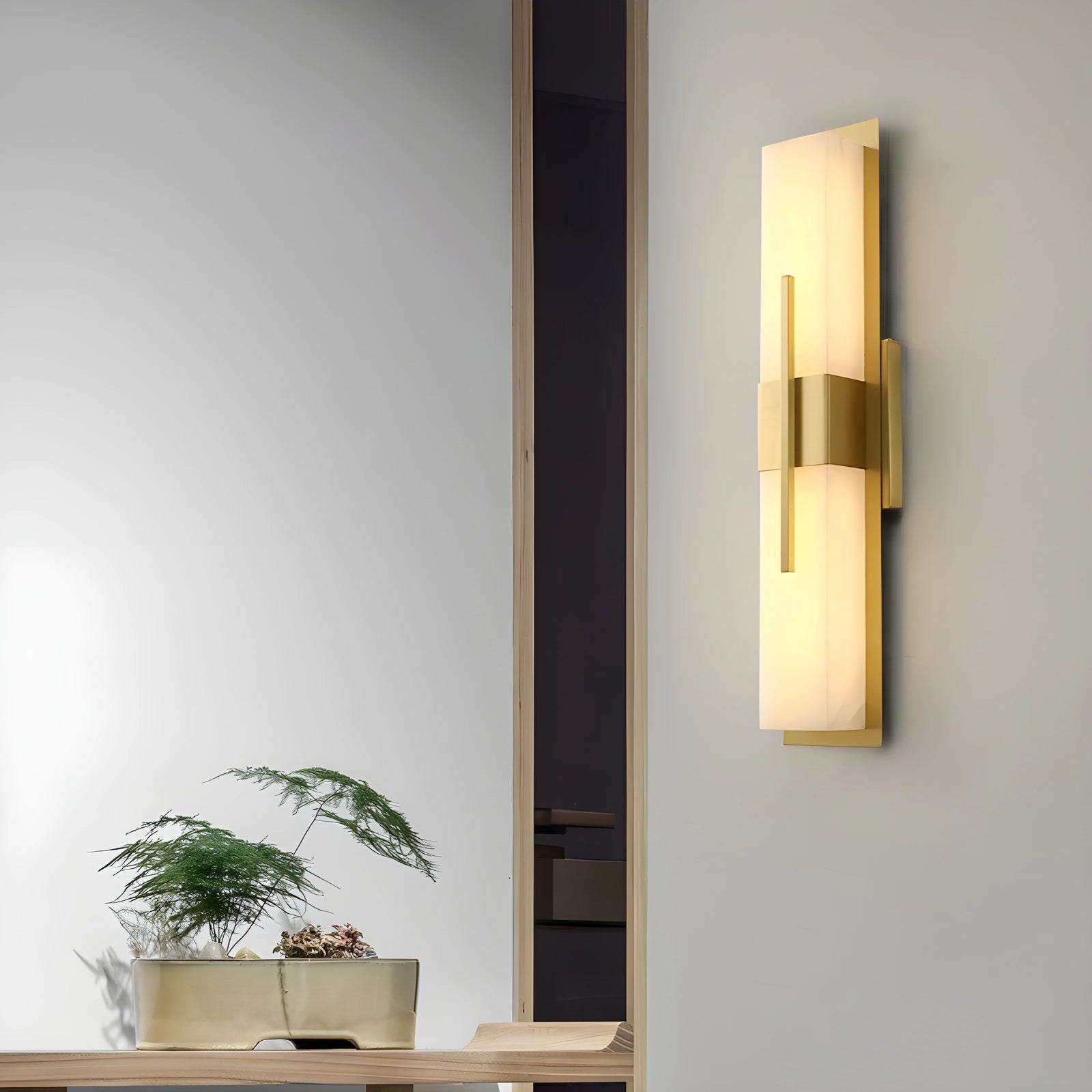 Lámpara de pared LED moderna de cobre negro/dorado para exteriores, resistente al agua, para jardín