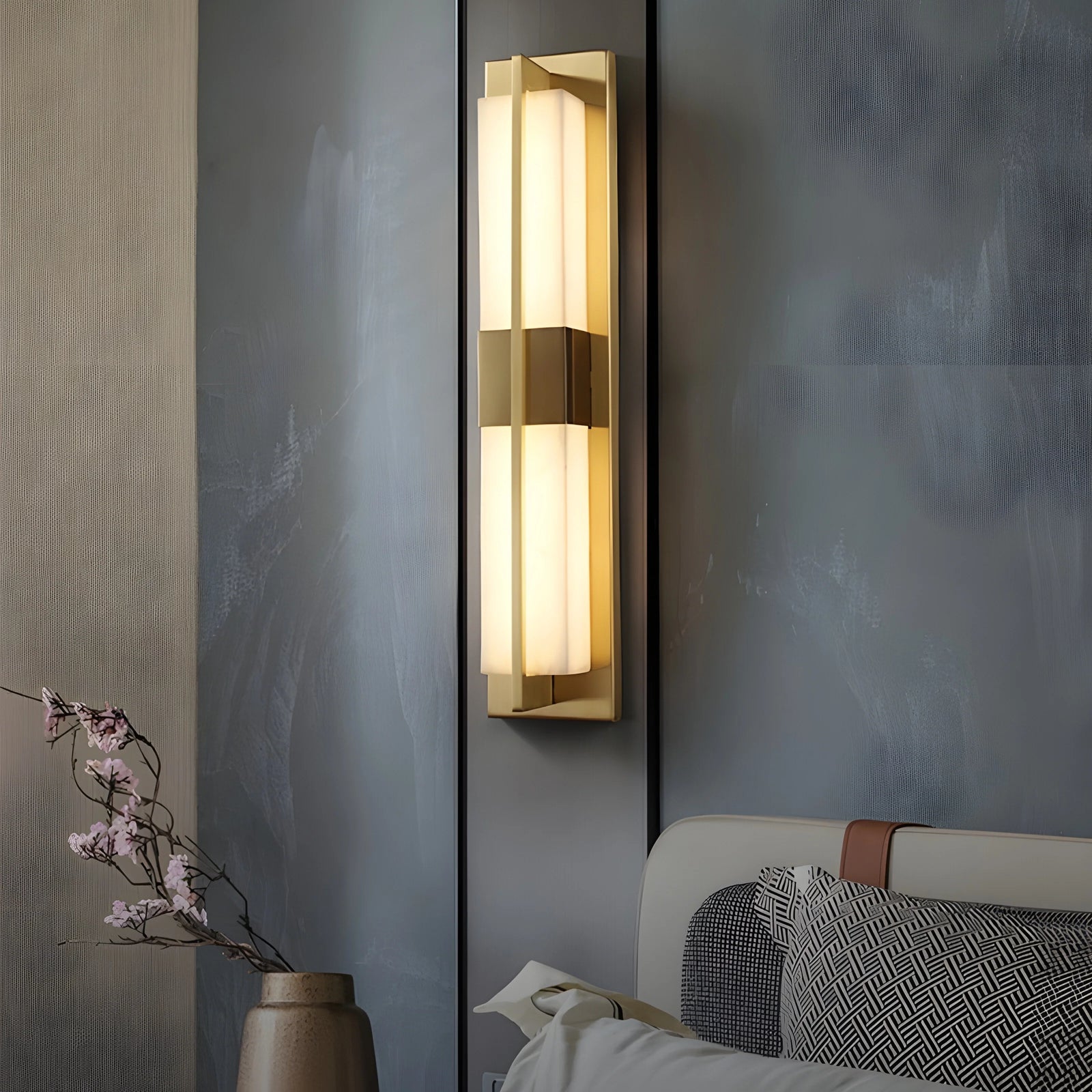 Lámpara de pared LED moderna de cobre negro/dorado para exteriores, resistente al agua, para jardín