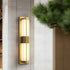 Lámpara de pared LED moderna de cobre negro/dorado para exteriores, resistente al agua, para jardín
