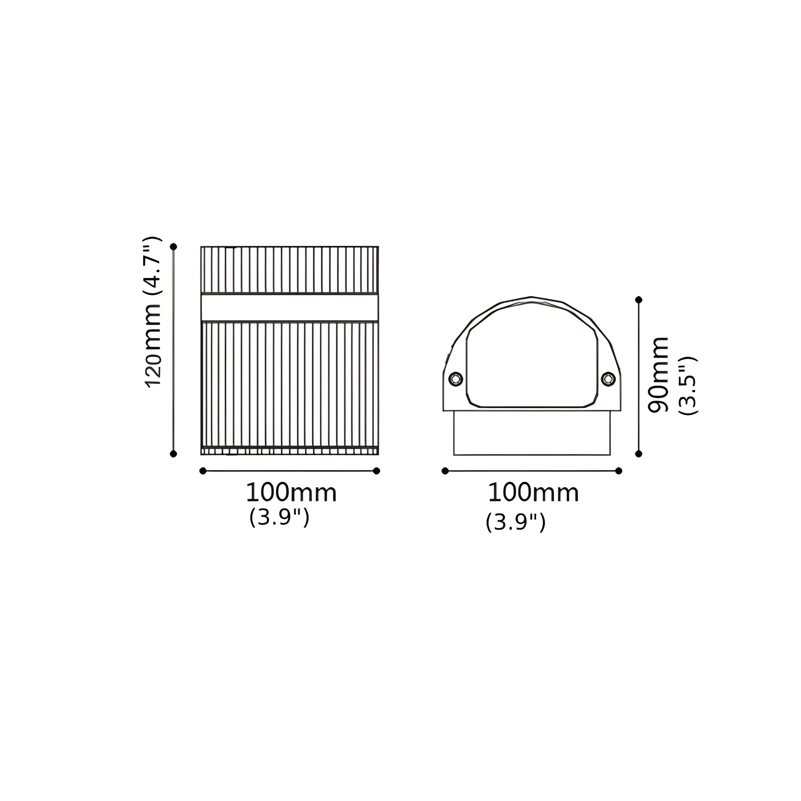 Aplique de pared LED de aluminio para exteriores, moderno, negro mate, resistente al agua, para porche