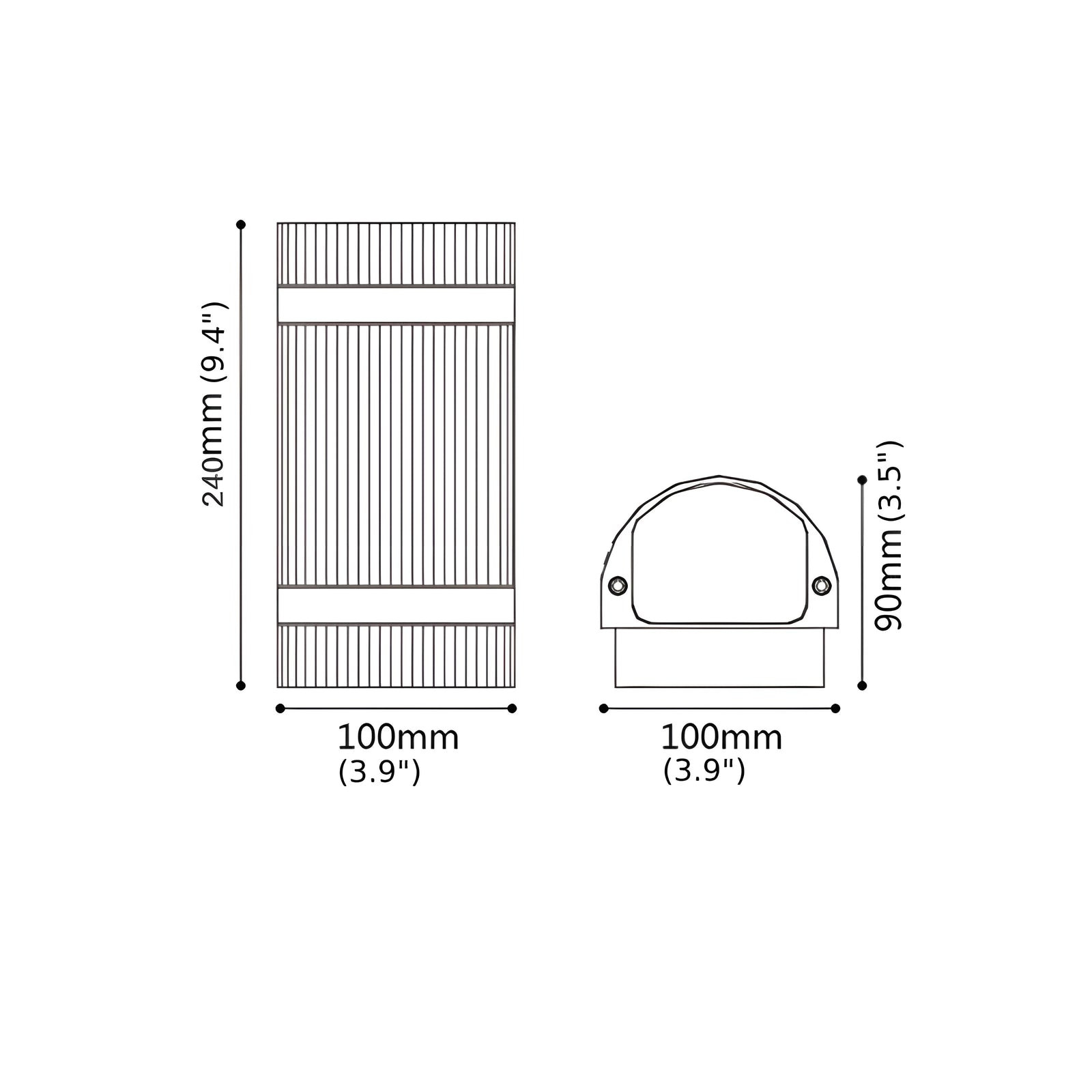 Aplique de pared LED de aluminio para exteriores, moderno, negro mate, resistente al agua, para porche