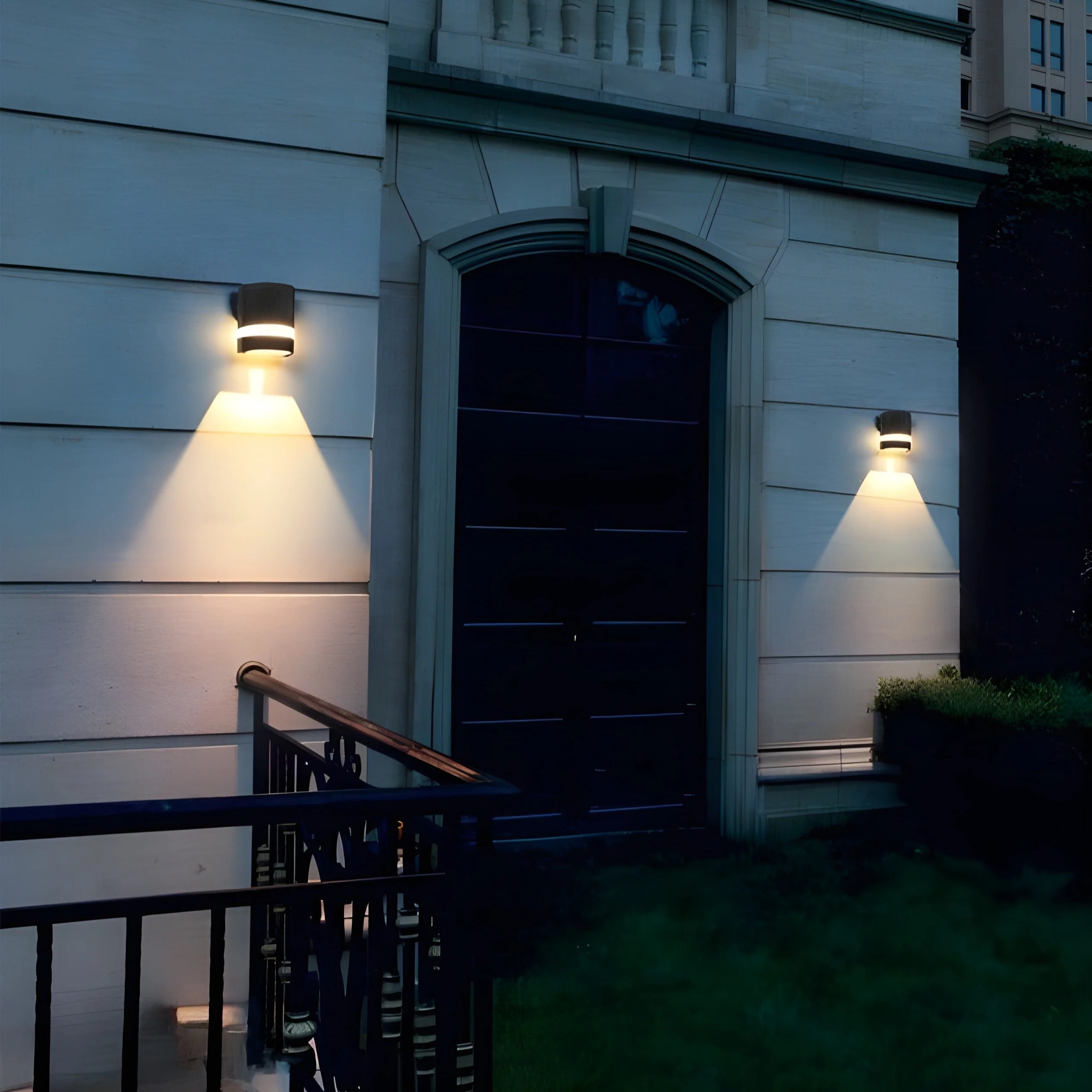 Aplique de pared LED de aluminio para exteriores, moderno, negro mate, resistente al agua, para porche
