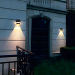 Aplique de pared LED de aluminio para exteriores, moderno, negro mate, resistente al agua, para porche