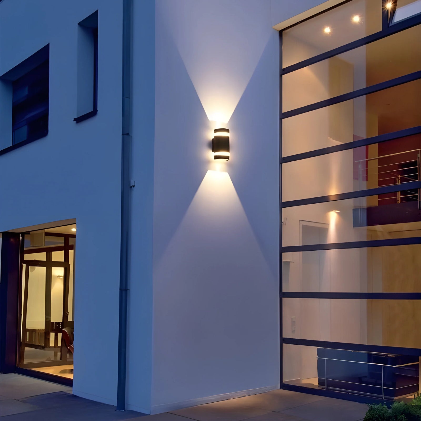 Aplique de pared LED de aluminio para exteriores, moderno, negro mate, resistente al agua, para porche