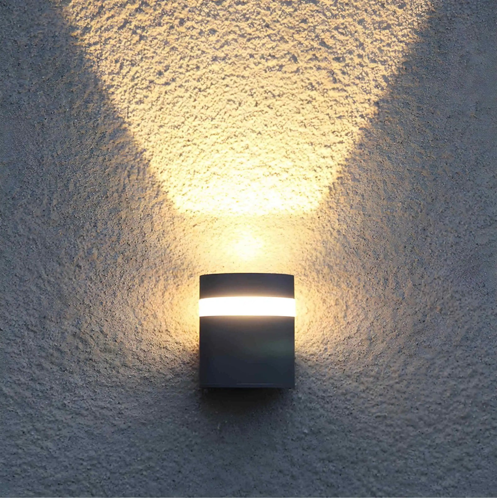 Aplique de pared LED de aluminio para exteriores, moderno, negro mate, resistente al agua, para porche