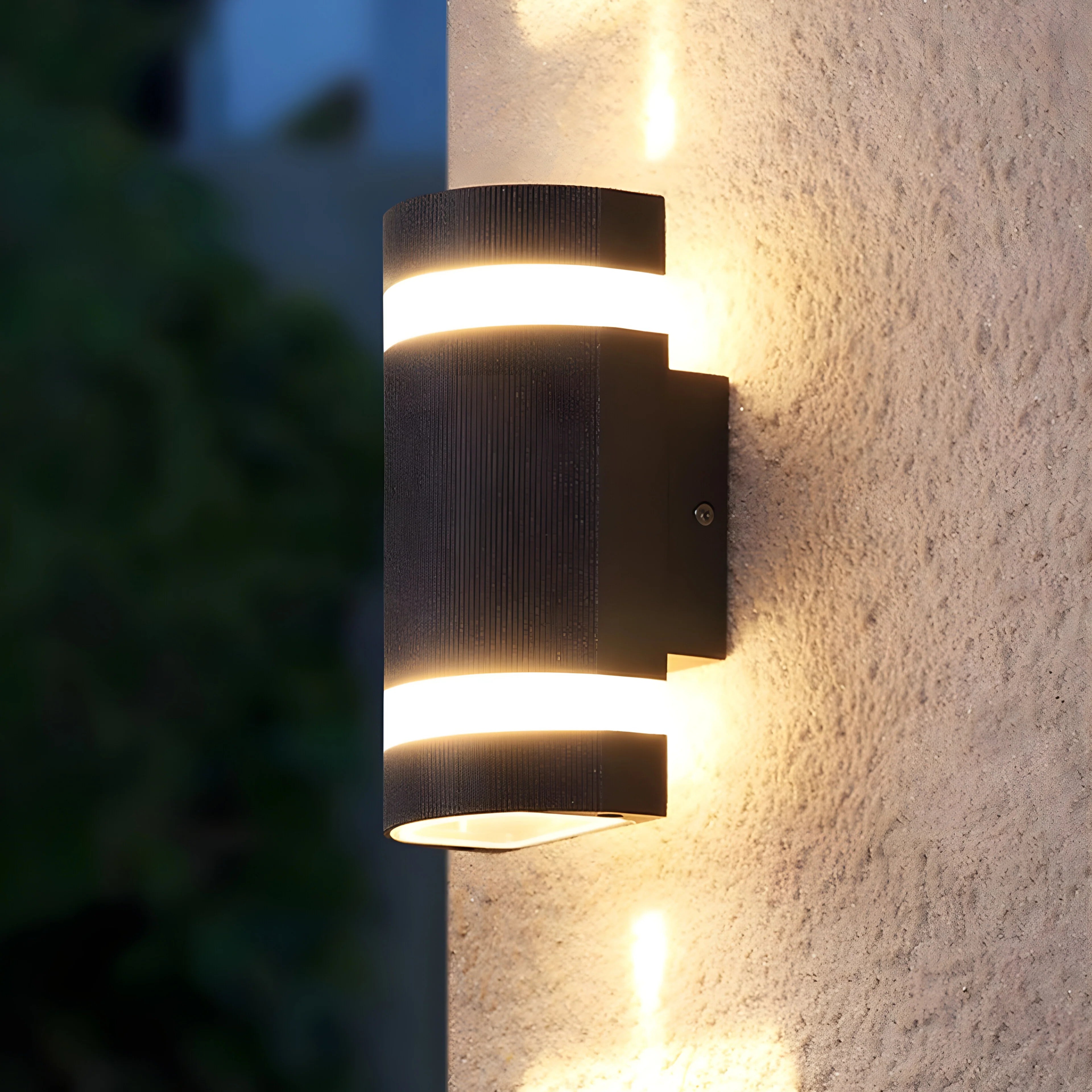 Aplique de pared LED de aluminio para exteriores, moderno, negro mate, resistente al agua, para porche