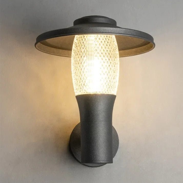 Lámpara de pared LED de aluminio para exteriores, moderna, negra, resistente al agua, para villas y jardines