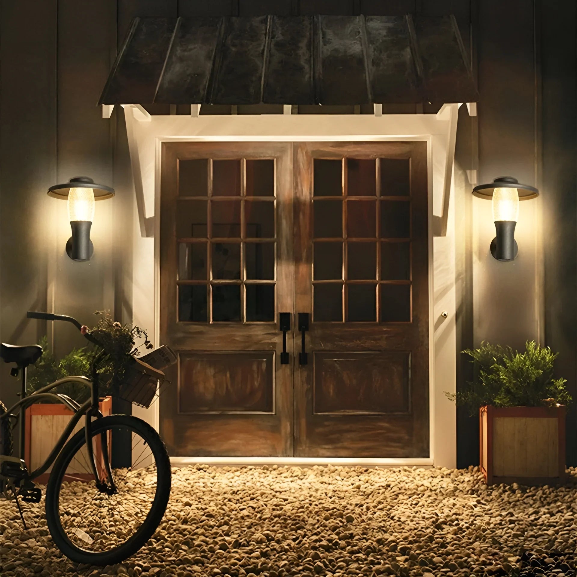 Lámpara de pared LED de aluminio para exteriores, moderna, negra, resistente al agua, para villas y jardines