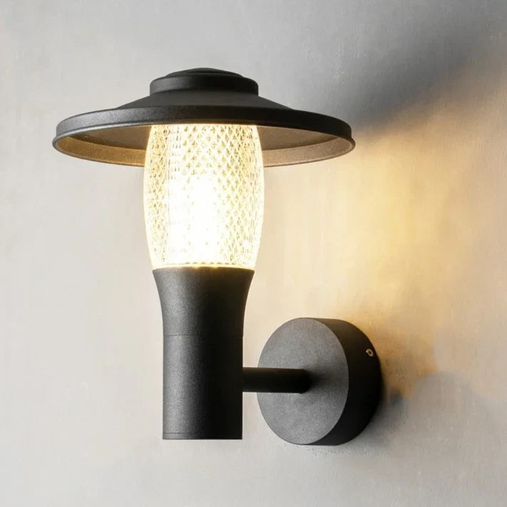 Lámpara de pared LED de aluminio para exteriores, moderna, negra, resistente al agua, para villas y jardines