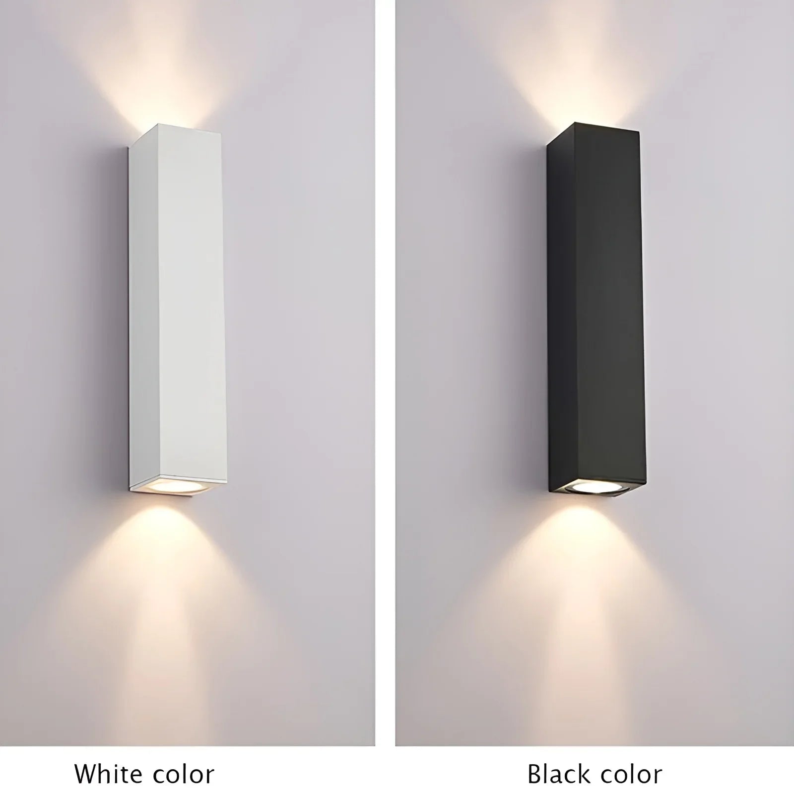 Lámpara de pared LED de aluminio impermeable para exteriores, moderna, en blanco y negro, para jardín