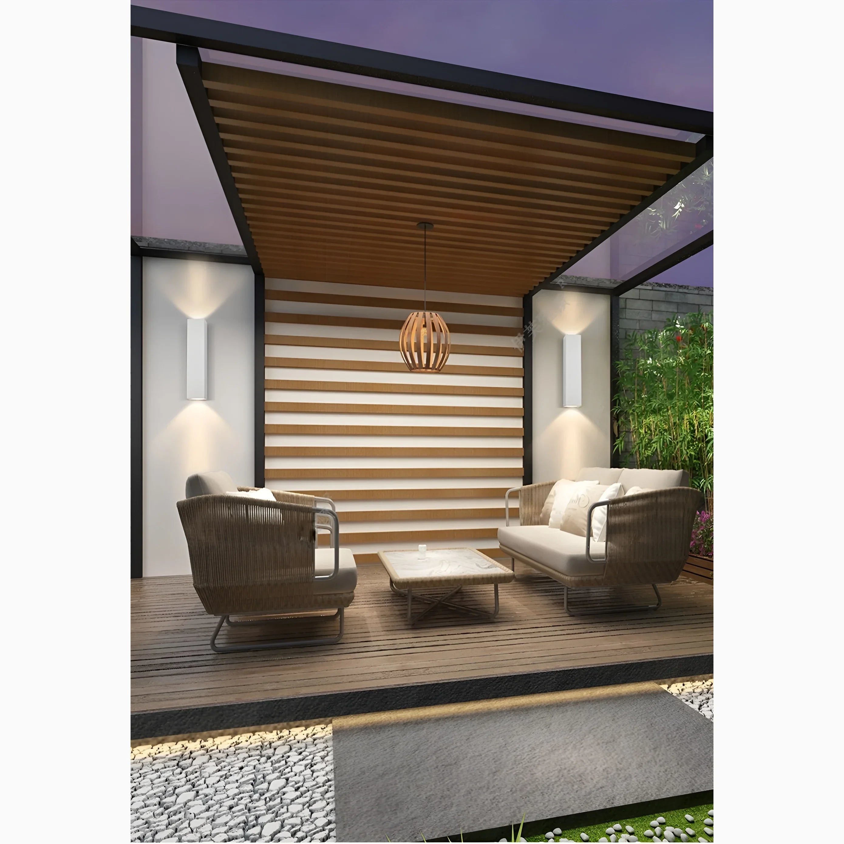 Lámpara de pared LED de aluminio impermeable para exteriores, moderna, en blanco y negro, para jardín