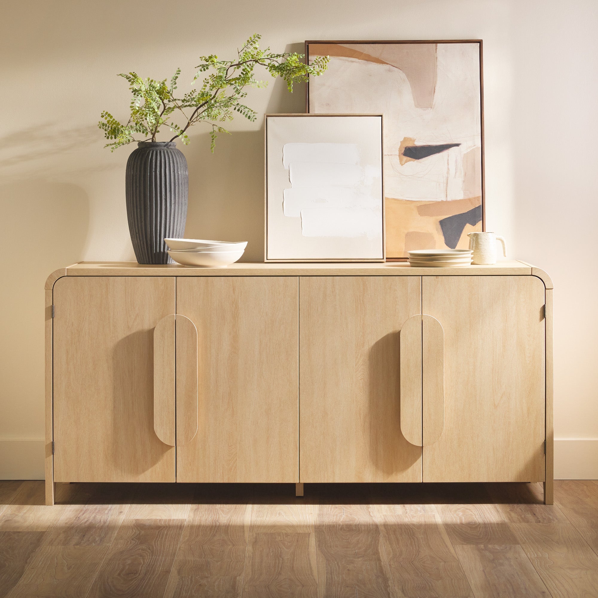 Aparador curvo moderno con mueble para TV Chantelle