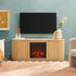Mueble de TV con chimenea de caña escandinava moderna Chloe en 2 tamaños