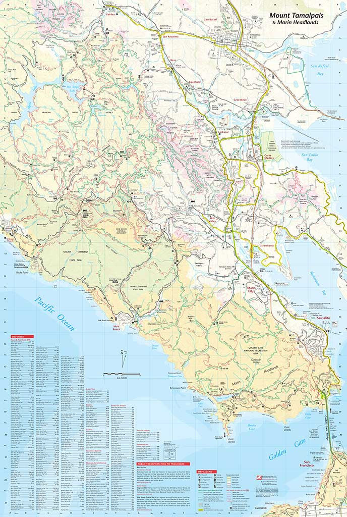 Mt. Tam Hiking Trail Map
