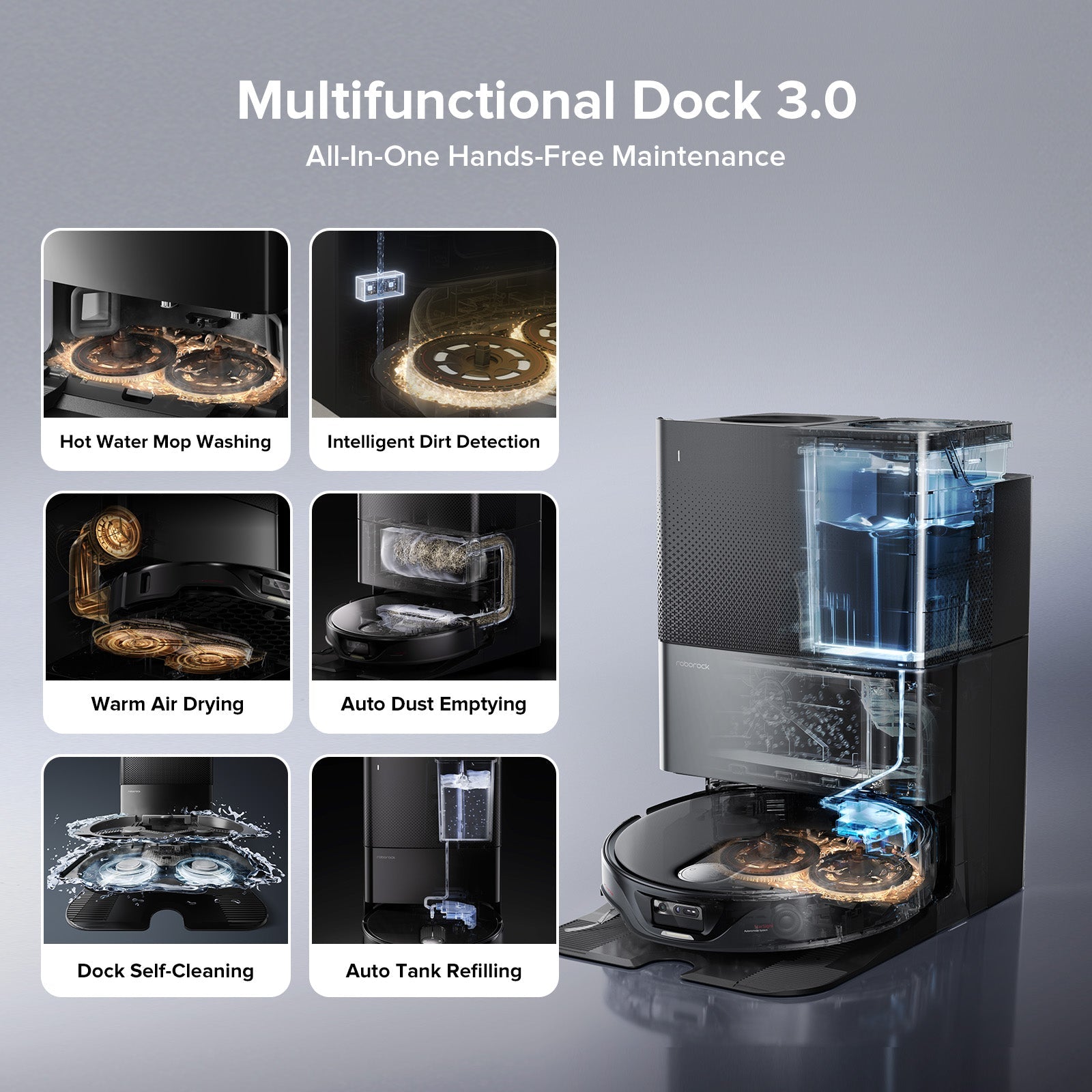 Roborock Qrevo Slim Robot Vacuum with Multifunctional Self-Cleaning Dock 3.0
