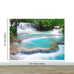 Mural de papel pintado con cascada de Kuang Si Tailandia. #6041