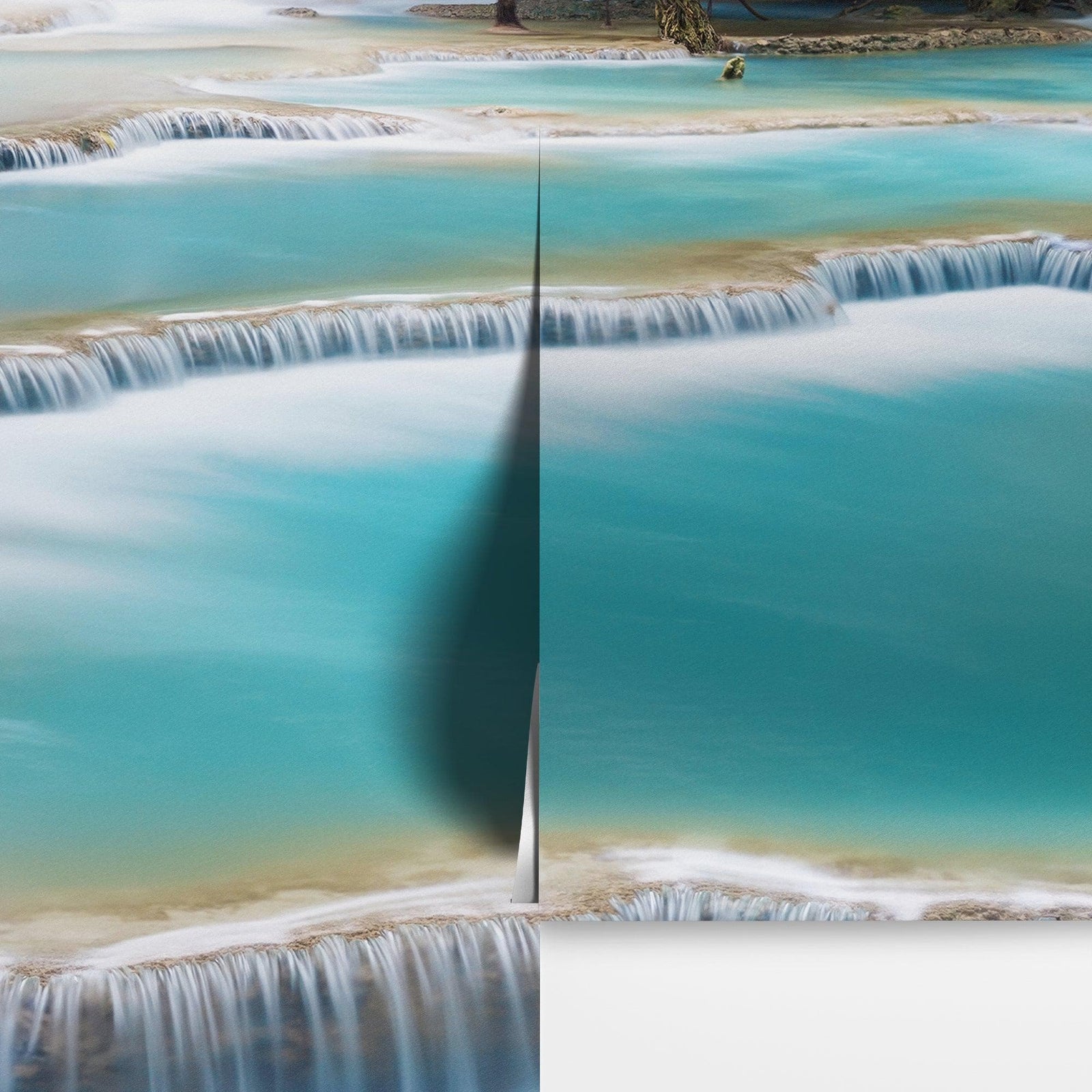 Mural de papel pintado con cascada de Kuang Si Tailandia. #6041