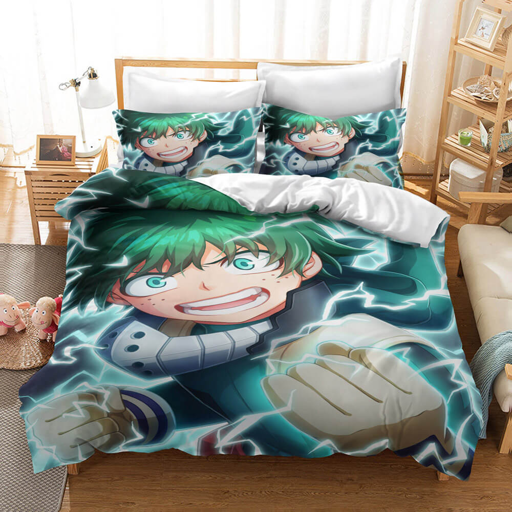 Juego de ropa de cama My Hero Academia Midoriya Izuku, patrón de funda de edredón sin relleno